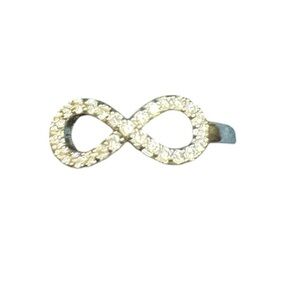 Silver Infinity Ring with Crystals